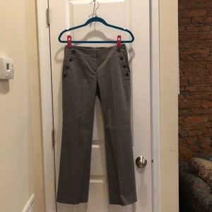 Ann Taylor Loft 0P Gray Dress Pant w Button Detail